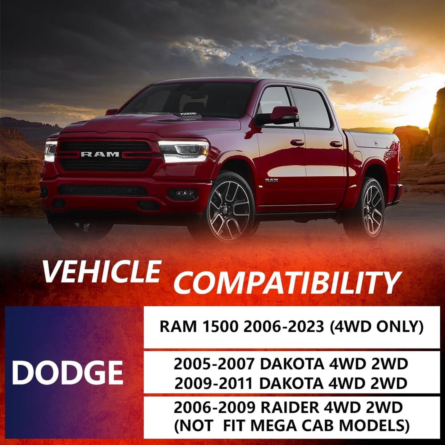 2.5″ Ram 1500 Leveling Lift Kit, 2.5in Front Suspension Lift Kit Forged Strut…