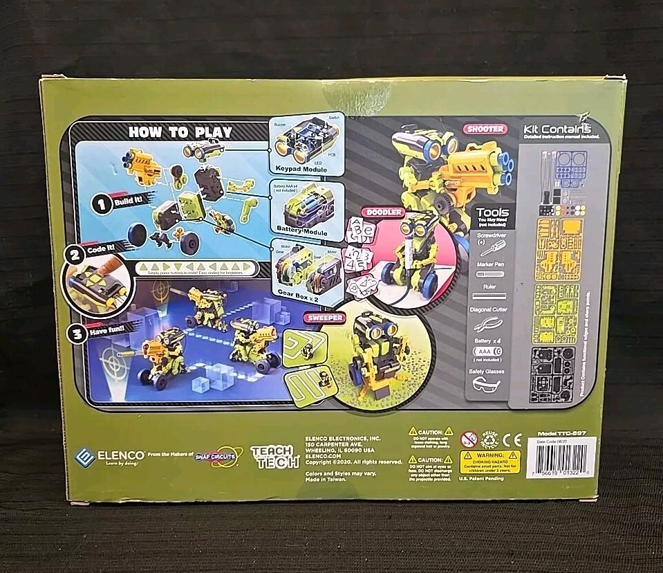 New Elenco Teach Tech KC3 Keypad Coding Robot TTC-897 3 3 In 1 Beginners 182pcs