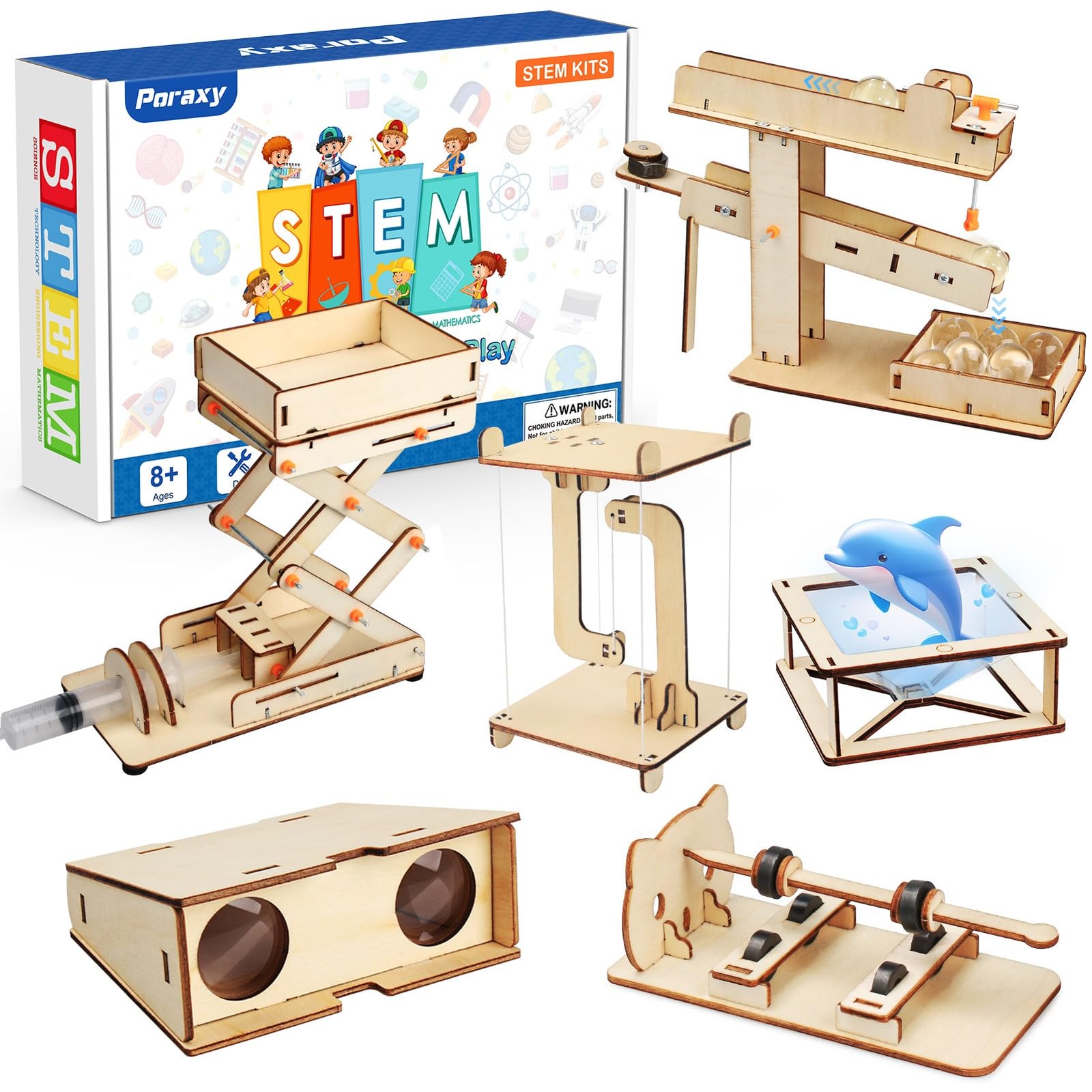 Poraxy 6 in 1 STEM Kits for Kids Age 8-10, 2 inches x 8 x 6