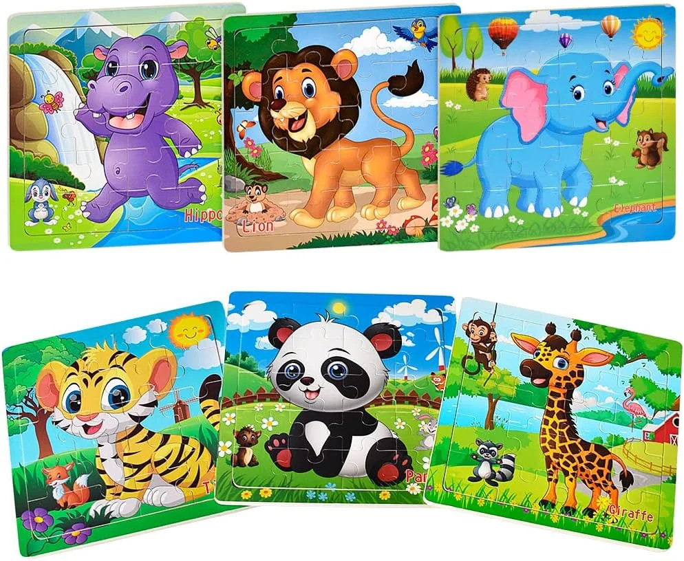 Puzzles for Kids Ages 3-5 Year Old 20 Piece Colorful Wooden Puzzles Set of 6