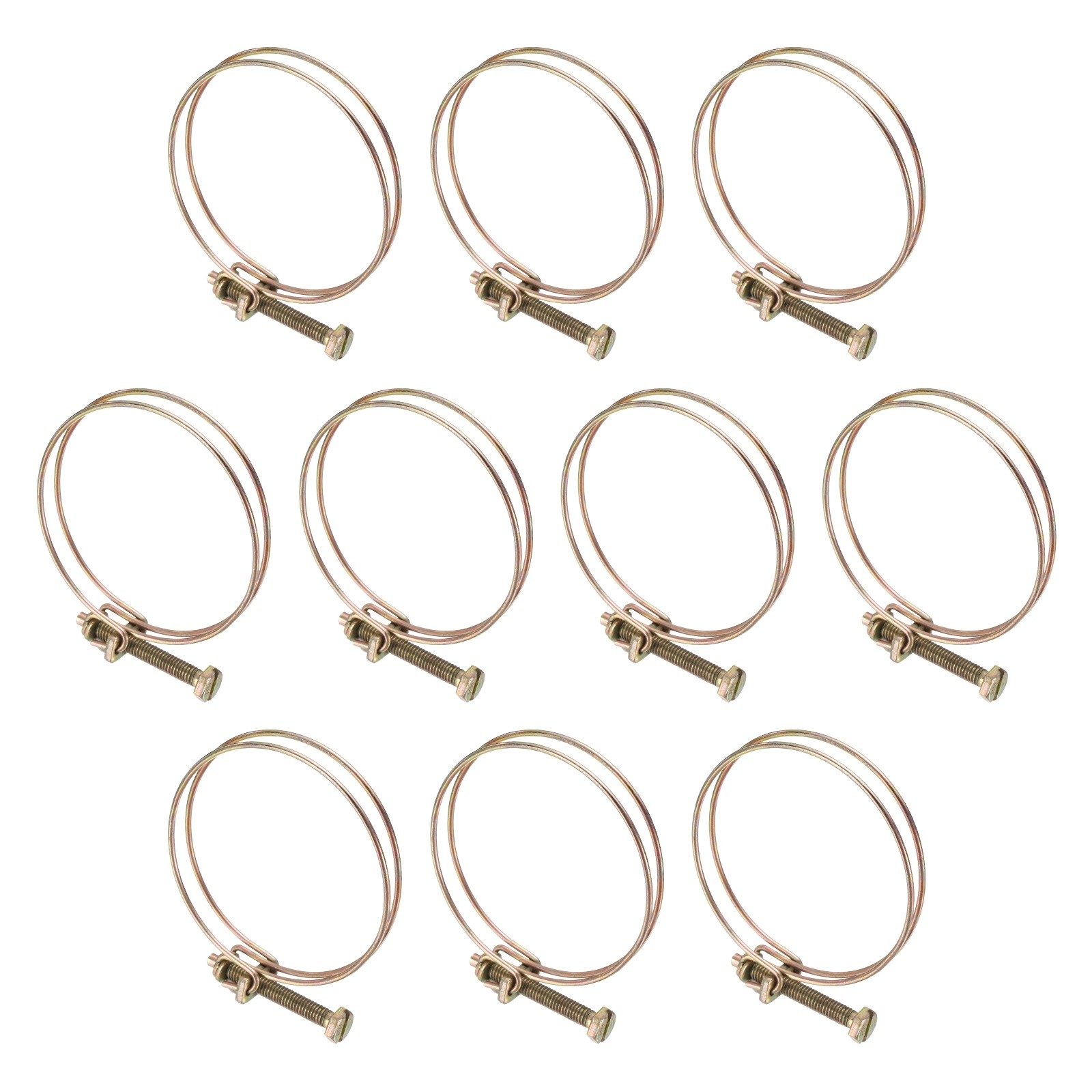 10Pcs 71-76mm Adjustable Double Wire Hose Clamp for Pump Hose