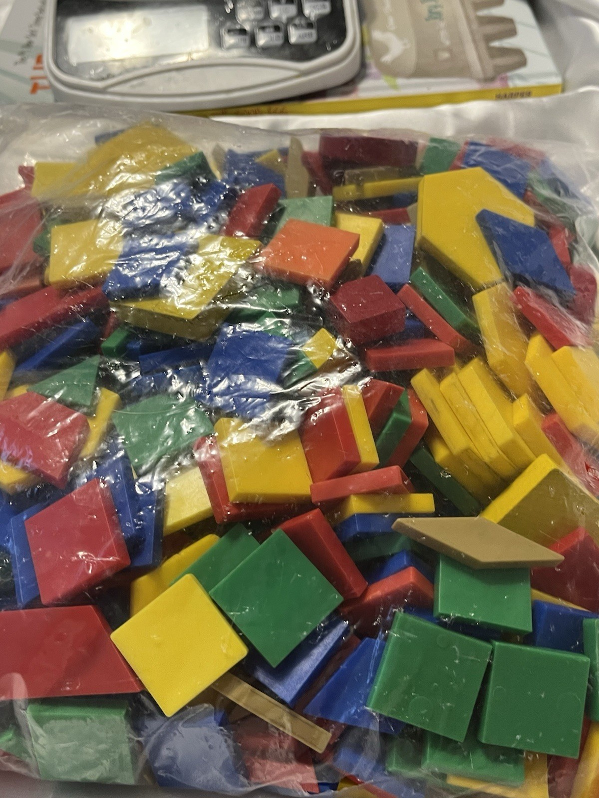 Learning Resources Plastic Pattern Blocks Set Marvelous Mosaics Bag Of Tiles B