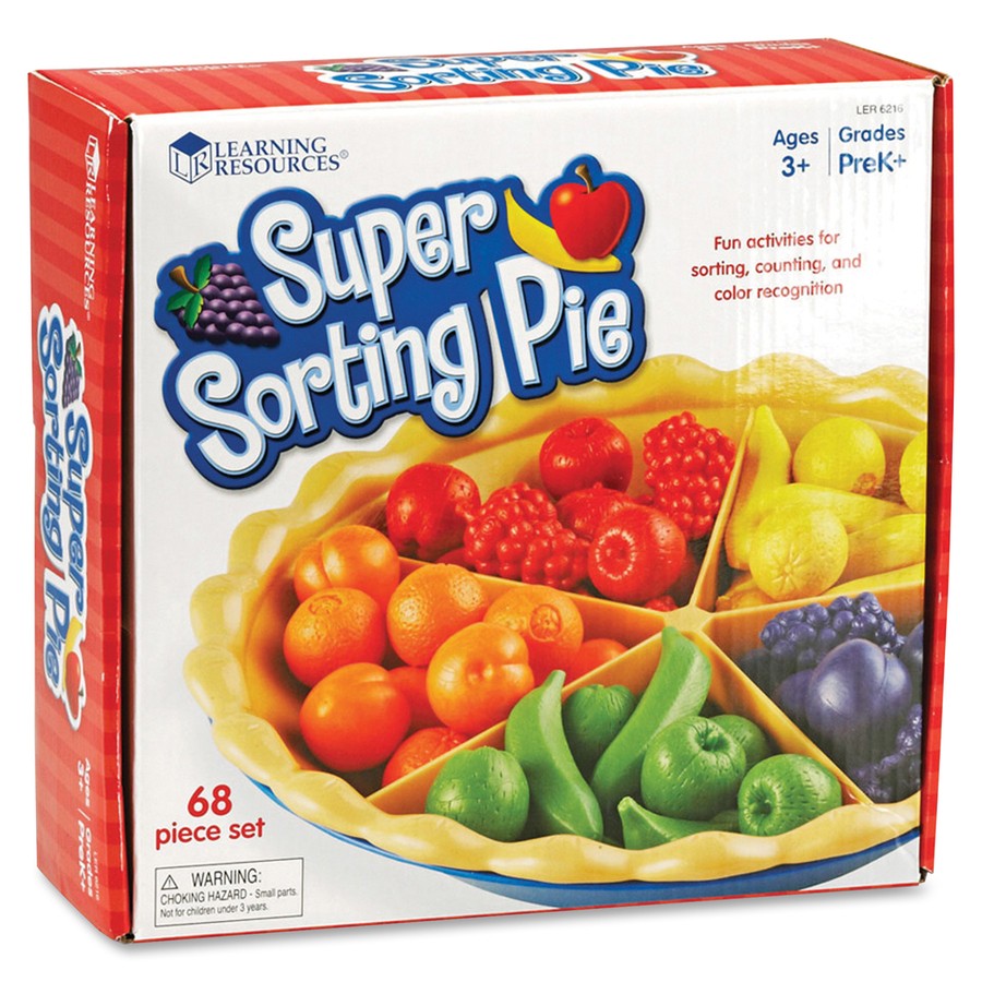 Learning Resources LER6216 Super Sorting Pie – 60 Counters, Tweezers