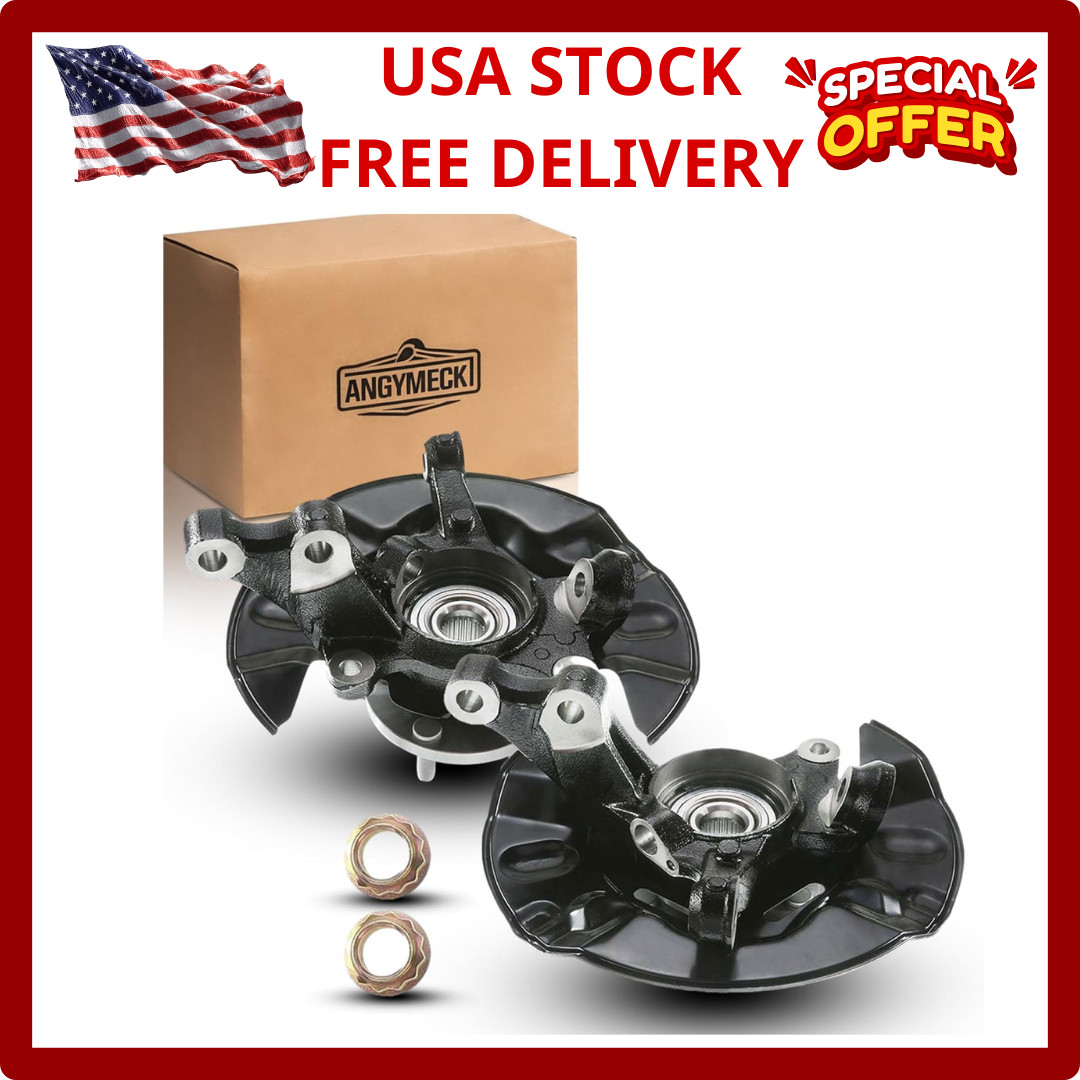 Front Driver and Passenger Side Steering Knuckle Wheel Hub Bearing pair