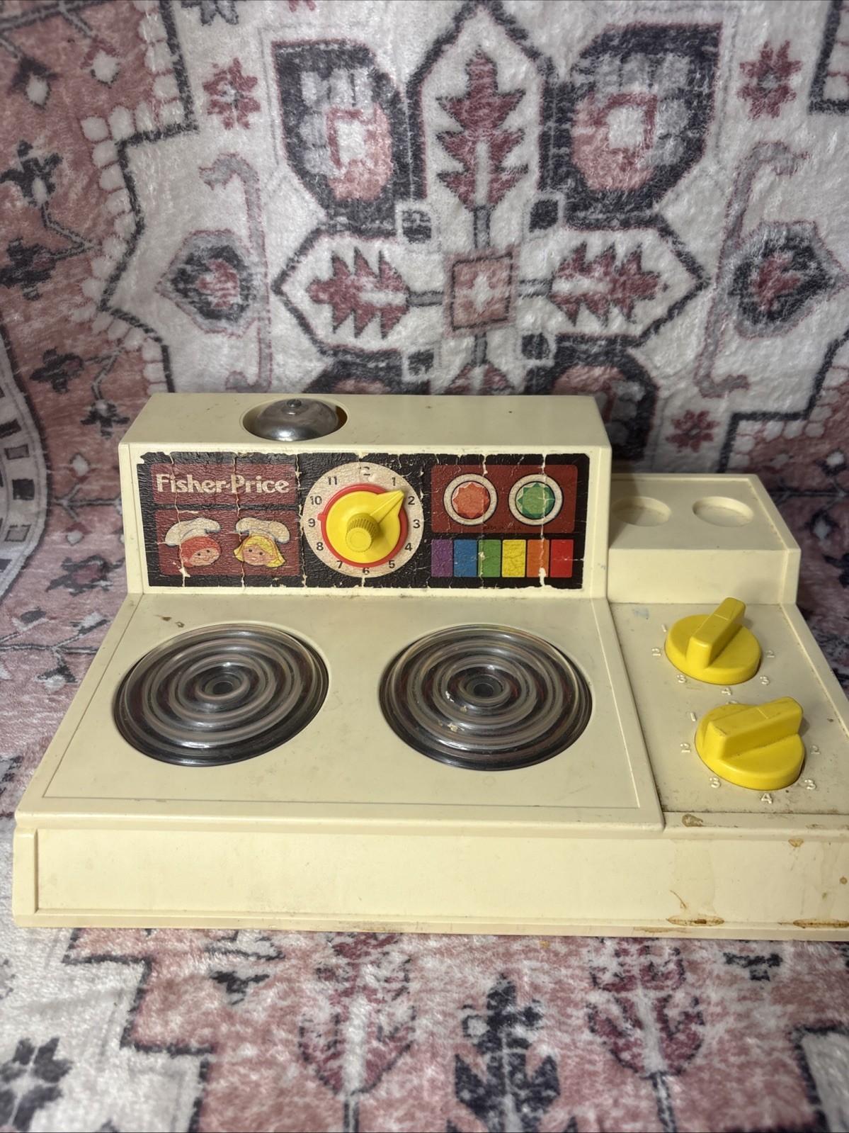 Fisher Price Stove Top Toy Range Glow Magic Burners 1978 Plastic