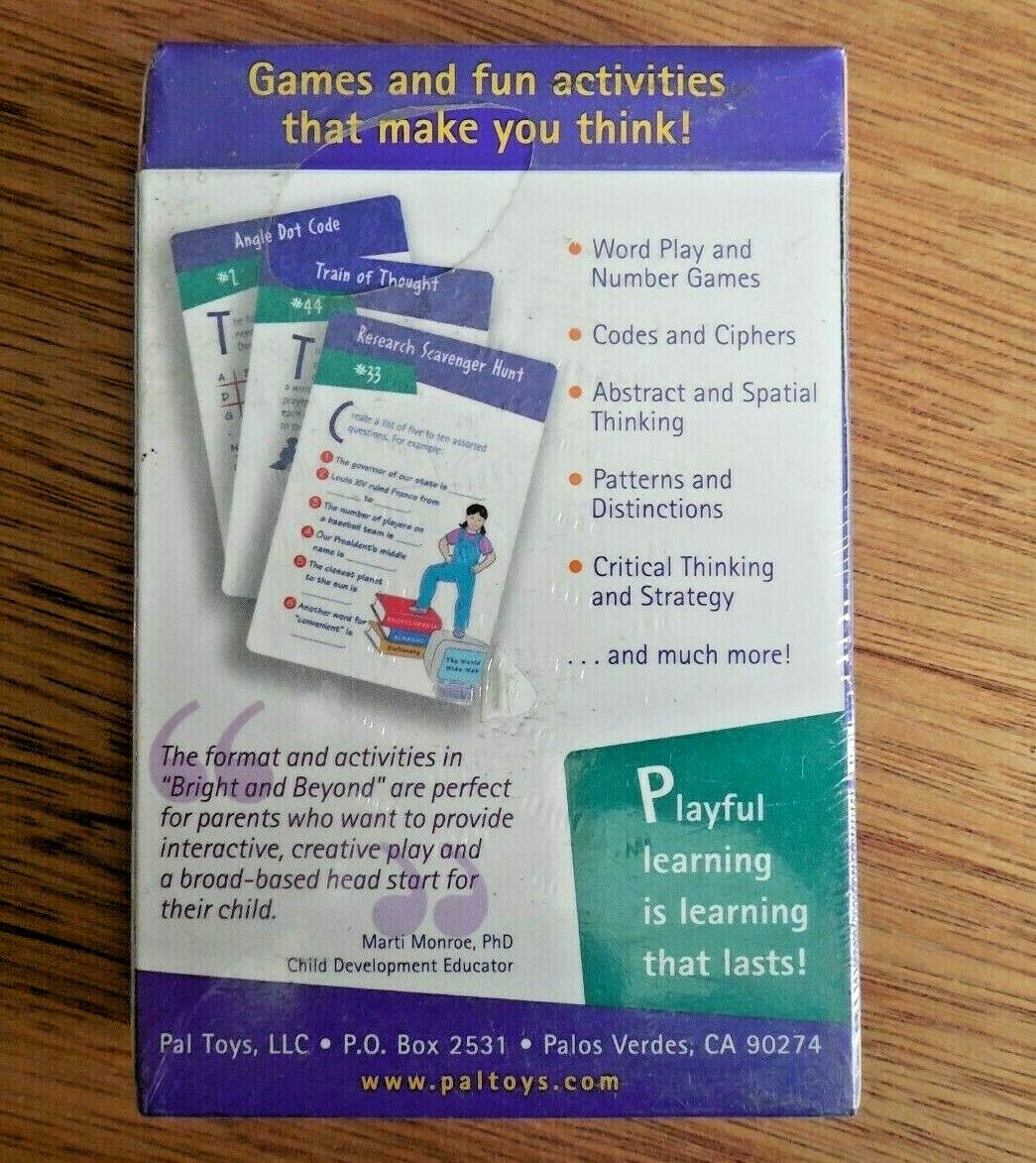 NEW! Pal Bright & Beyond/Smart & Simple “Thinking” Activity Cards for Ages 7+