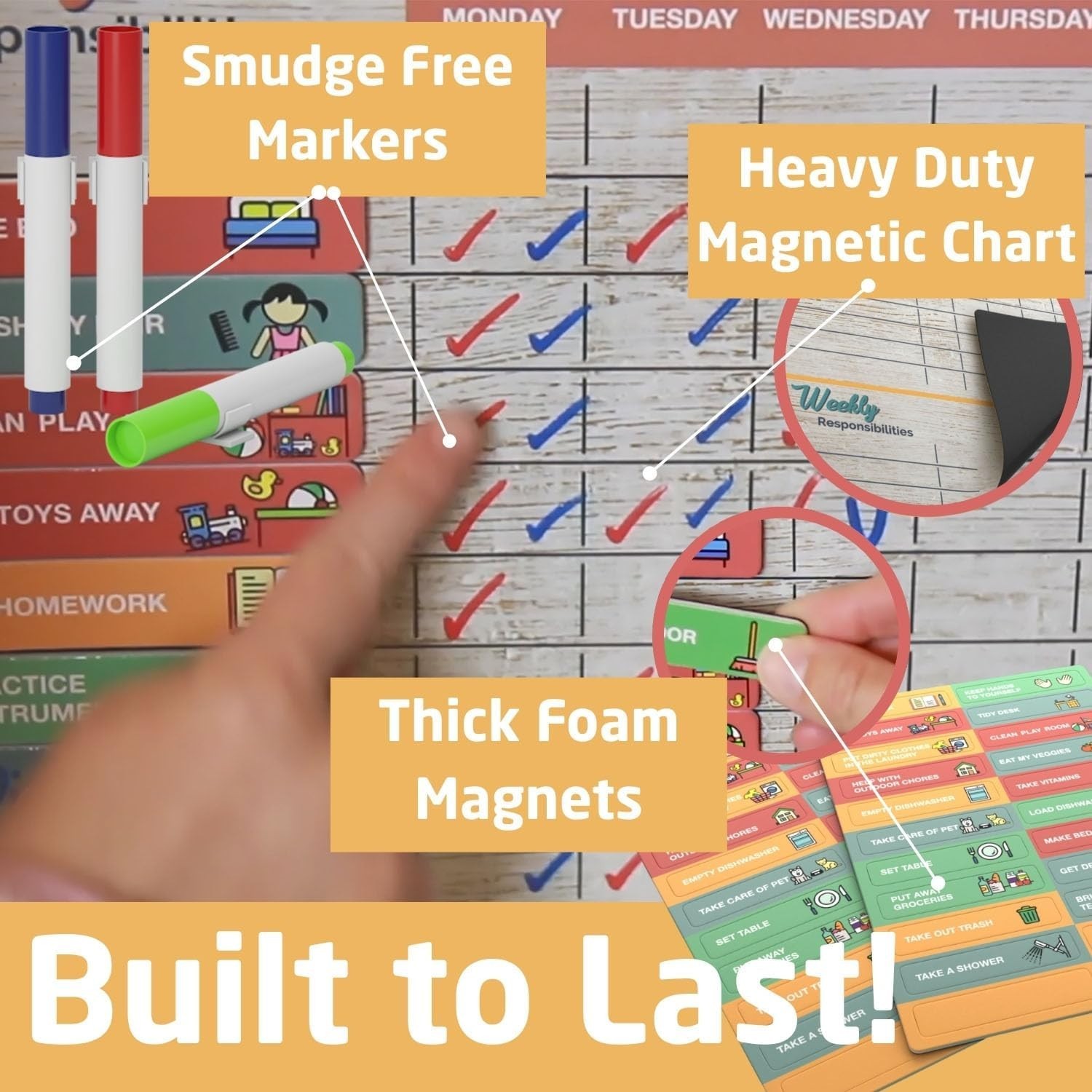 Multicolored Magnetic Chore Board for Kids – Inspiring Responsibility & Growth