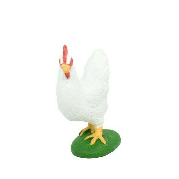 Chicken White Realistic Toy Model Plastic Replica Barn Farm Animal 2″ F7053