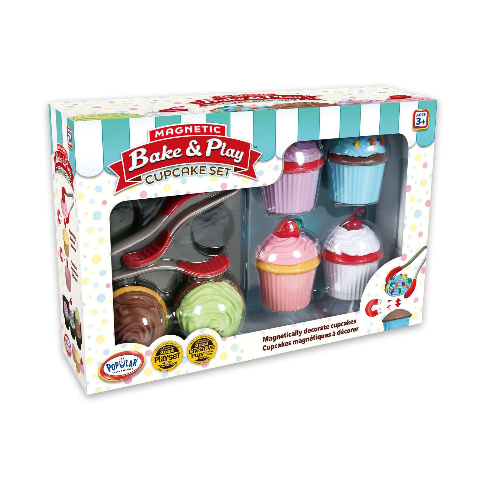 New – Popular Playthings Magnetic Bake & Play Cupcake Set – Ages 3+
