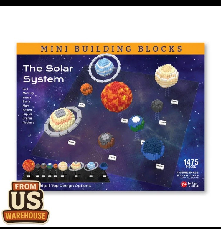 Mini Building Blocks Solar System Educational Space Model Toy Set for Kids STEM