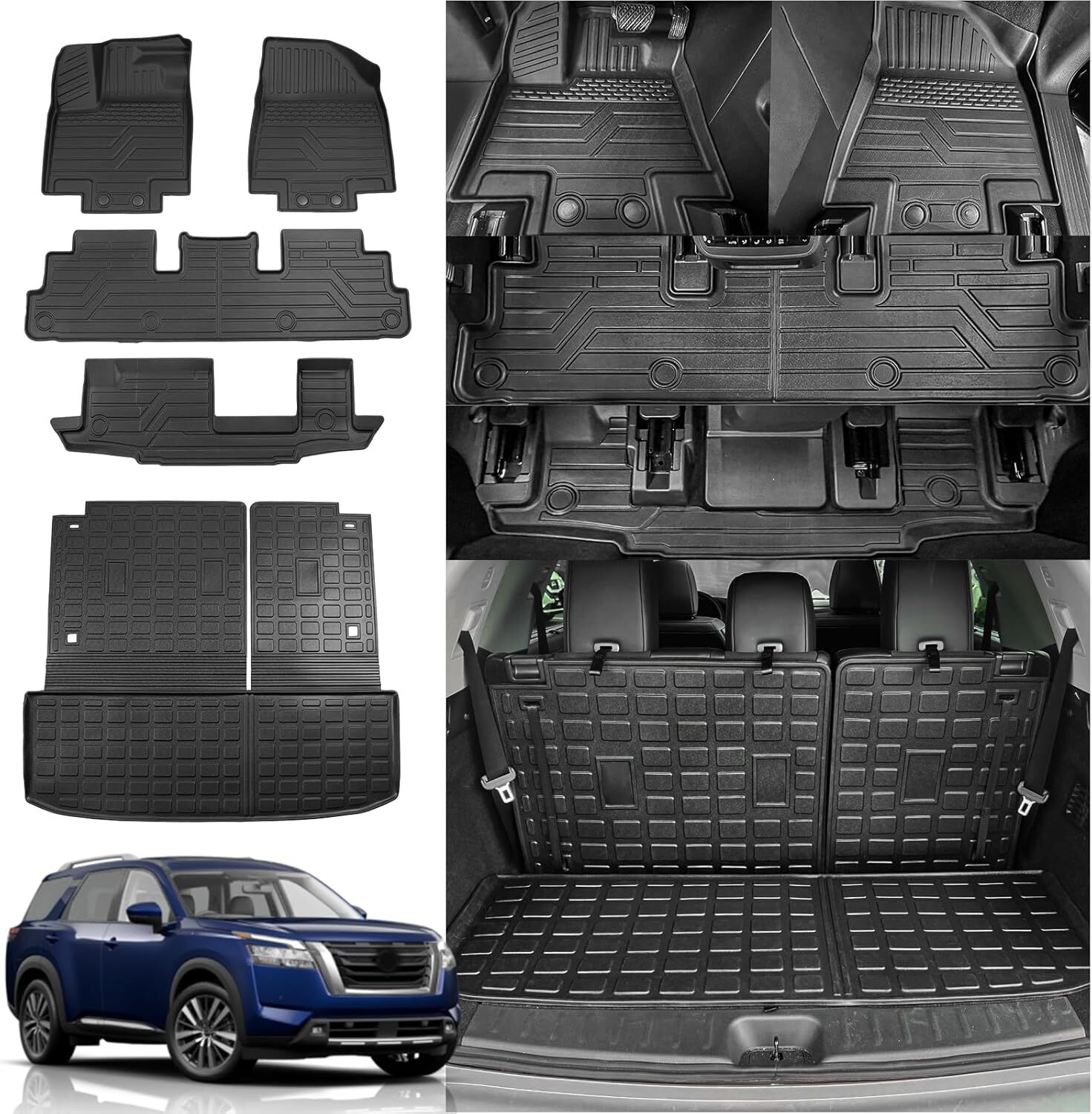 2nd Backrest Mats Rongtaod Floor Mats Compatible with 2022 2023 2024 Nissan