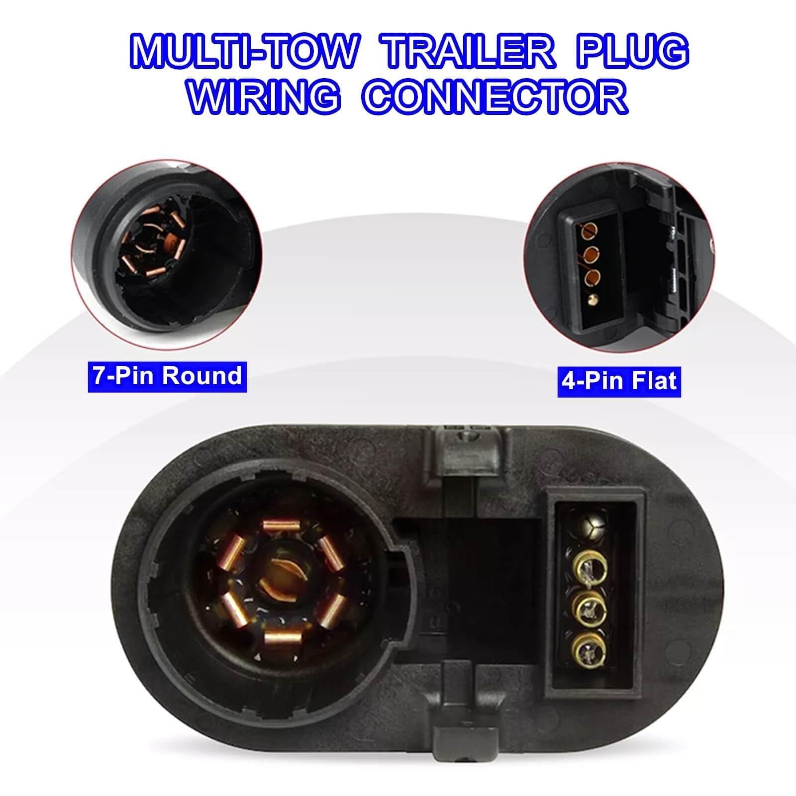 Trailer Brake Harness Towing FU5Z-14489-A，7-Pin Round / 4-Pin Flat Plug C