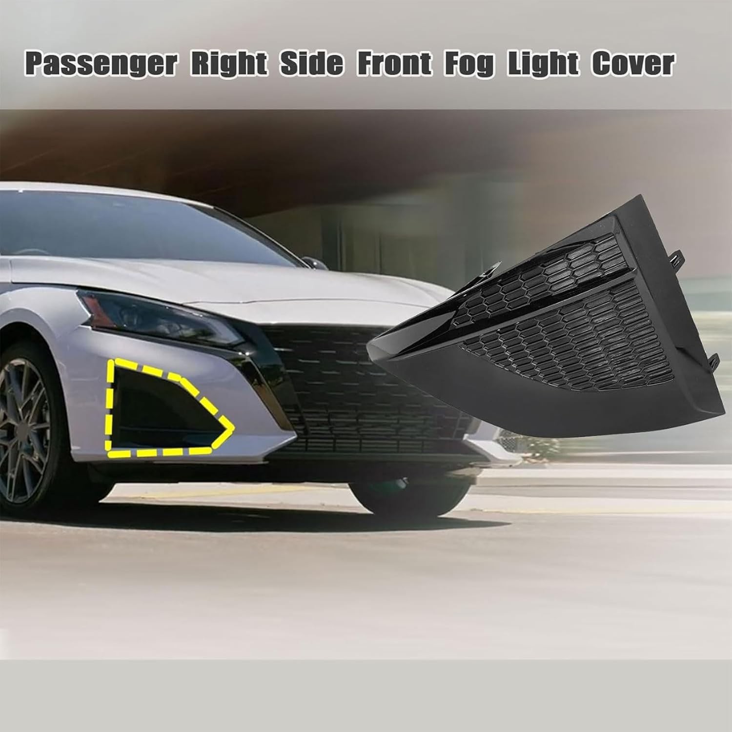 FZJDSD 1PC Black Passenger Right Side Front Fog Lamp Light Cover 622569HF0B