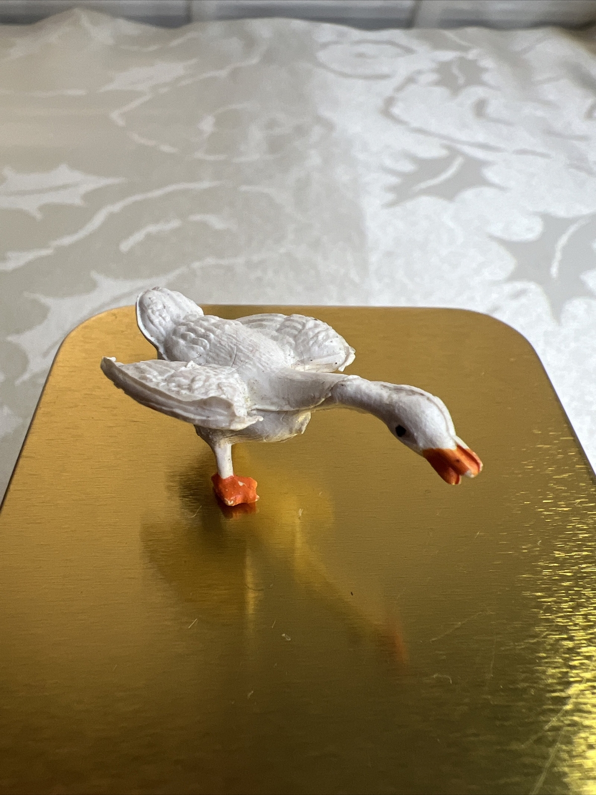 Duck, White Toy, Very Nice Plastic Model 1 1/2″