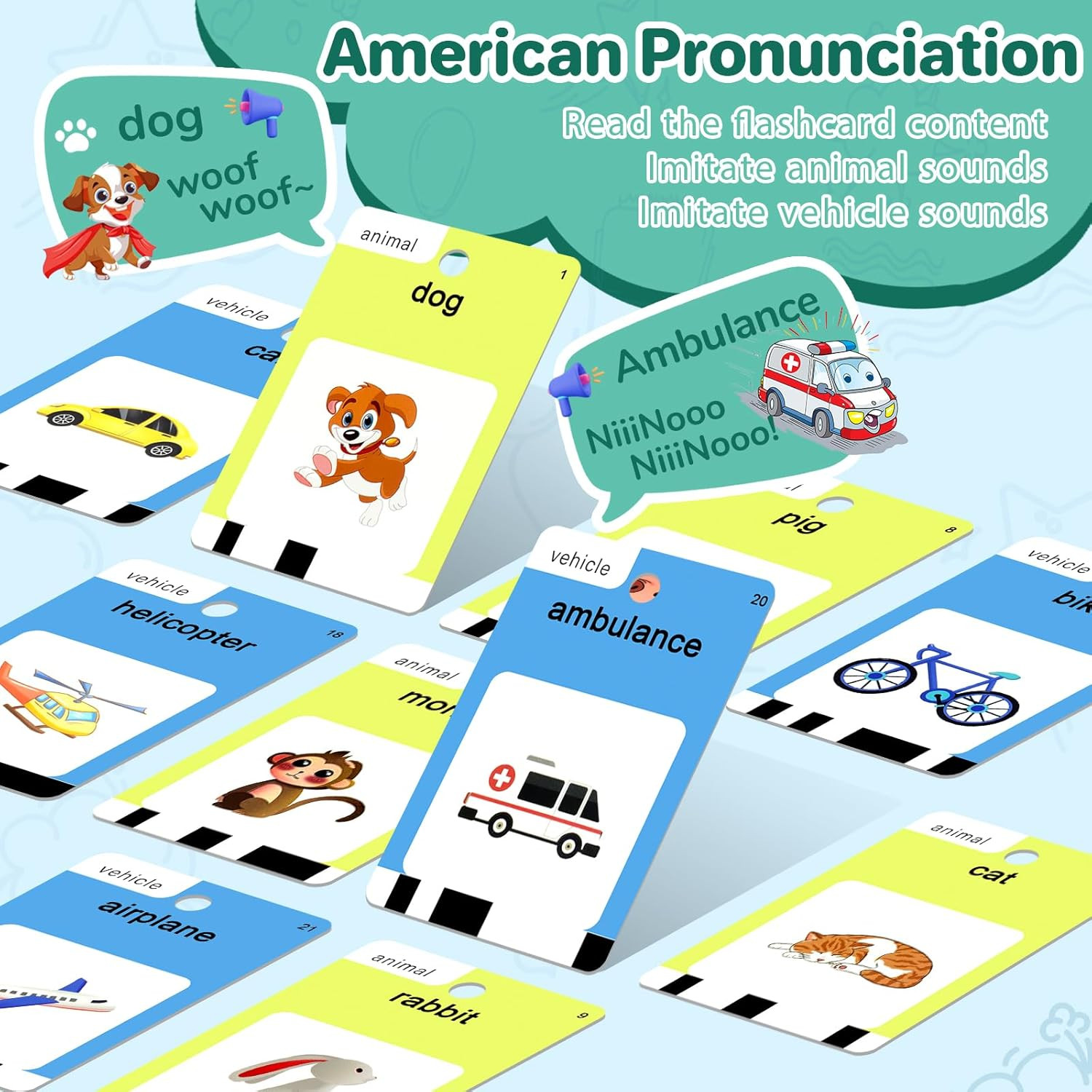 Talking Flash Cards for Toddlers – 420 Sight Words Audio Learning Toy for Kids A