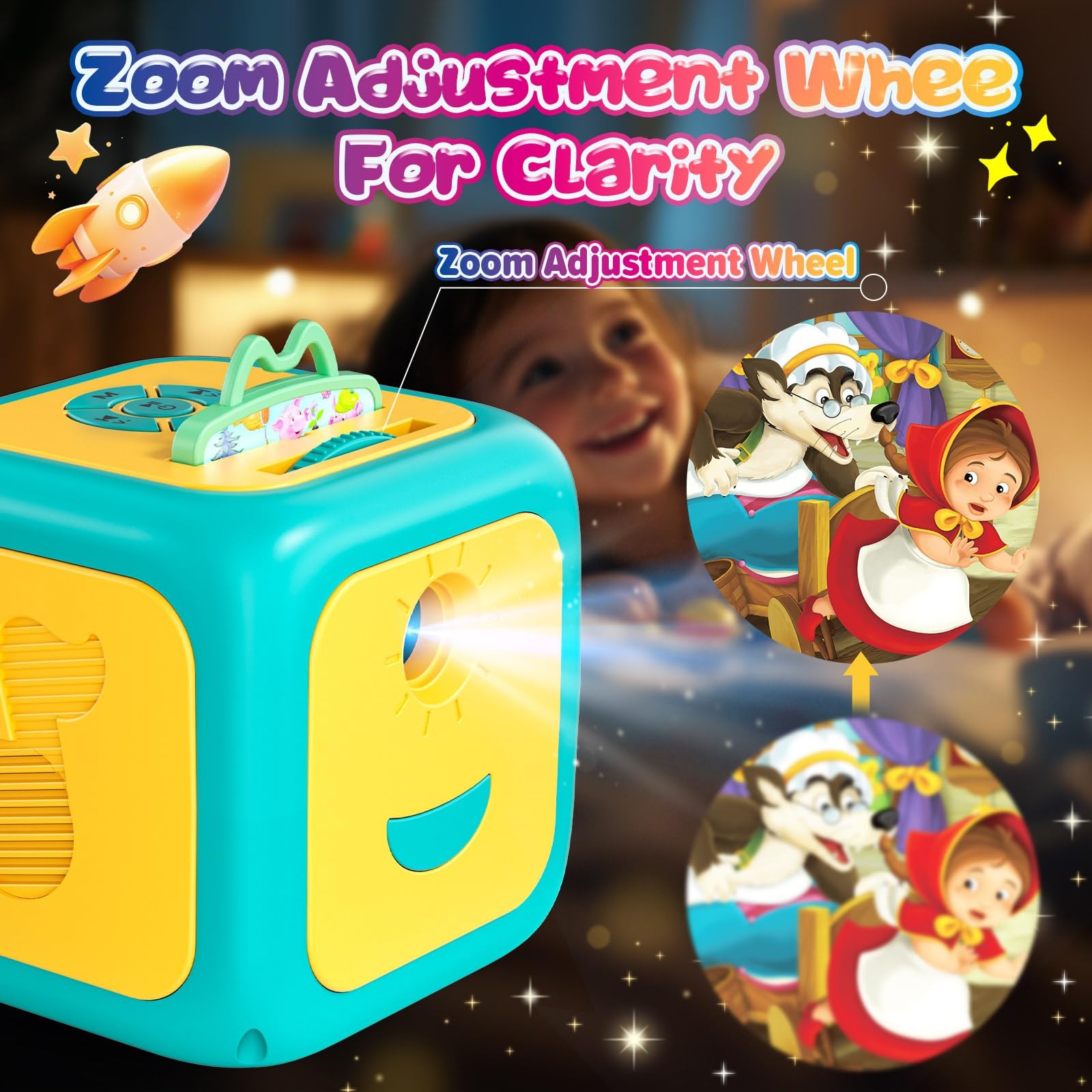 Vmiya Kids Story Projector for Toddlers, Dream Machine Small, Yellow