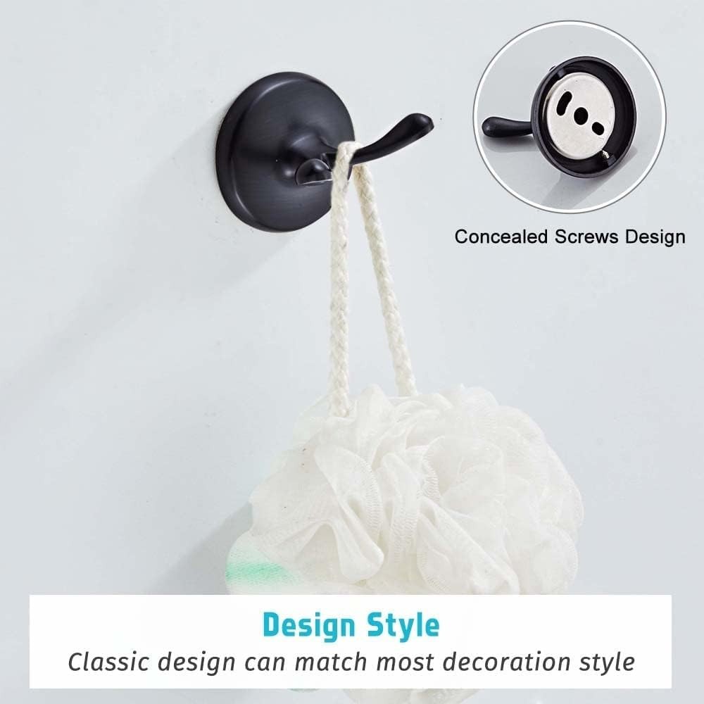 4 Piece Bathroom Accessory Set(Adjustable Towel Bar, Towel Ring, Toilet Paper Ho