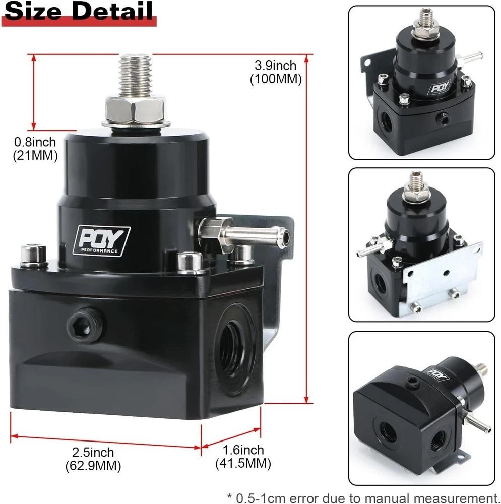 Adjustable Fuel Pressure Regulator Kit 3-70PSI With 6AN Return and 6AN feed Port