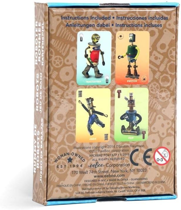 eeBoo: Robot Rummy Playing Card Game, Durable and Easy to Use Cards, Easy to …