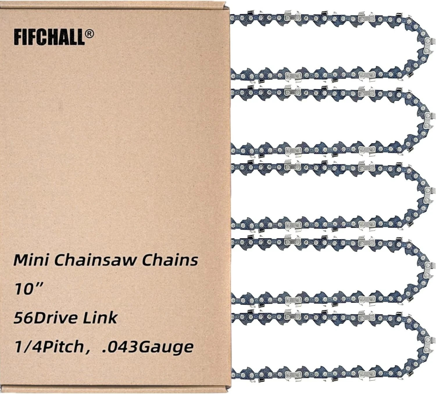 5 Pack 10 Inch Pole Saw Chain Fit Stihl 1/4″ Pitch .043″ Gauge 56 Drive Links