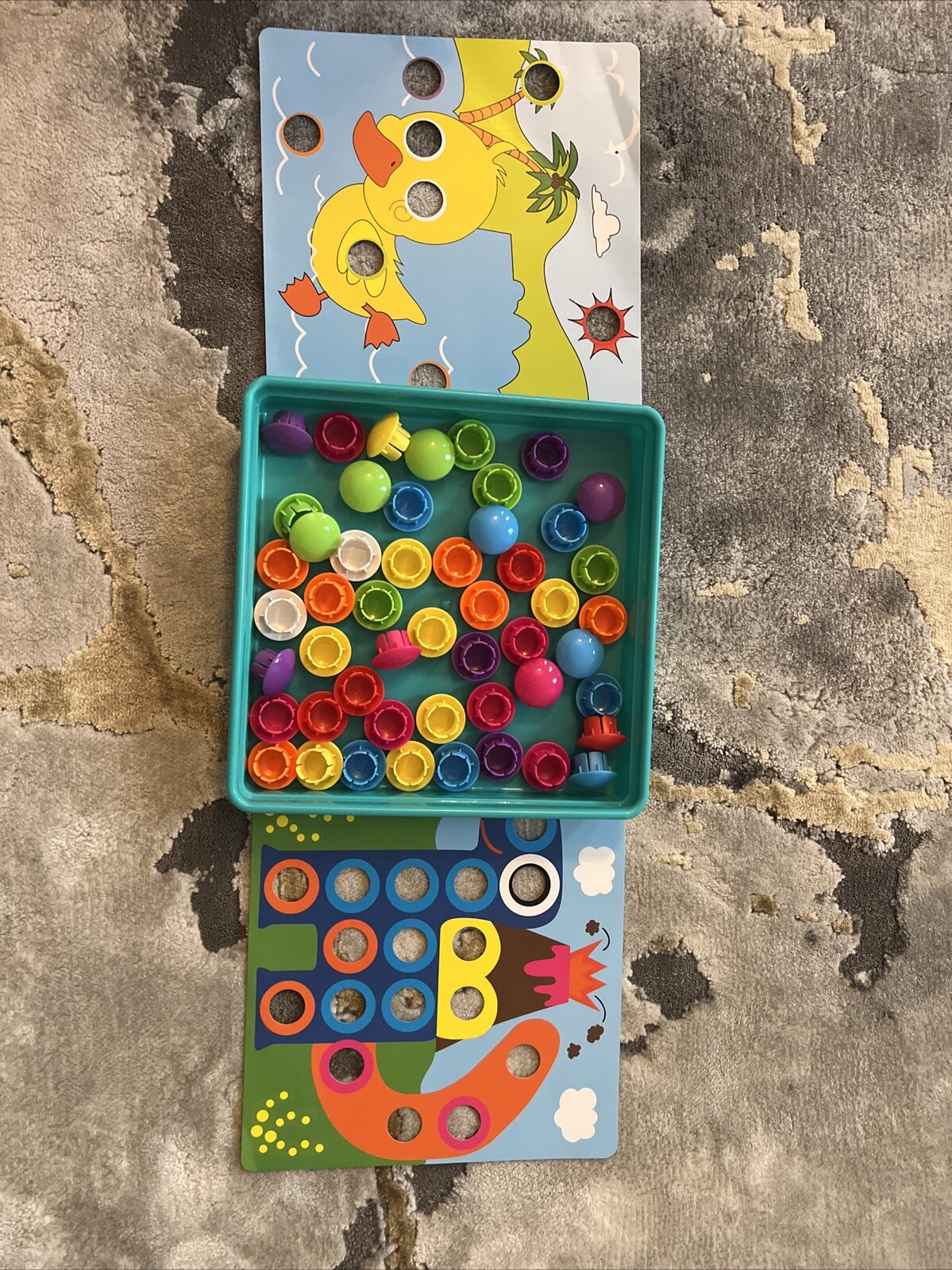 Button Art Toy For Toddler,Early Learning, Educational Mosaic Pegboard, Craft