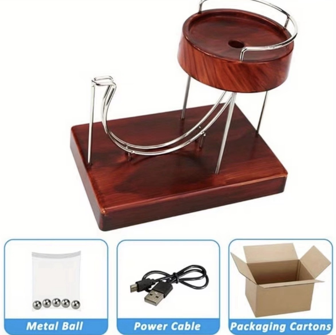 Perpetual Motion Desk Toy Executive Physics Balance Ball Kinetic Sculpture