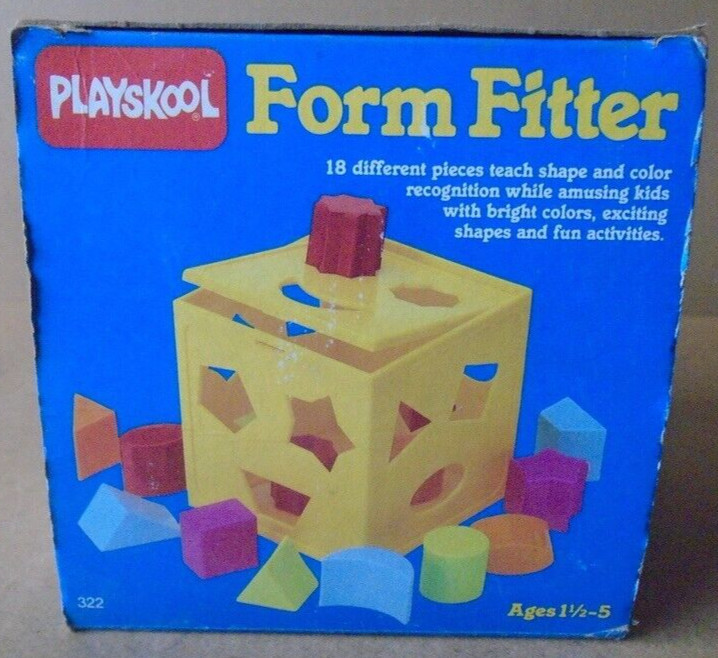 PLAYSKOOL FORM FITTER Shape Selection Toy (18 Shaped pcs.) Educational VTG 1986