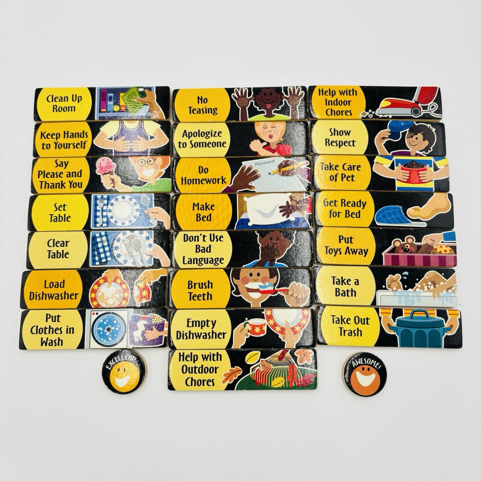 Melissa and Doug Lot of 24 My Magnetic Responsibility Chore Chart Magnets