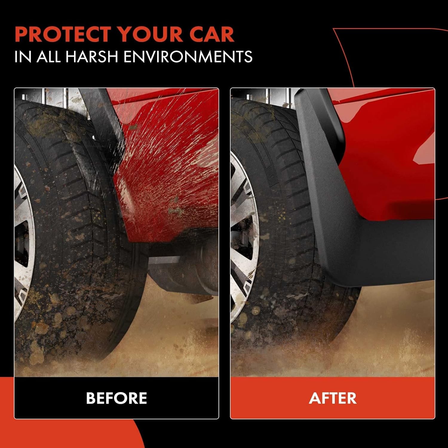 A-Premium 4PCS Mud Flaps Compatible with Toyota Tacoma 2005-2015 Pickup (with Fe