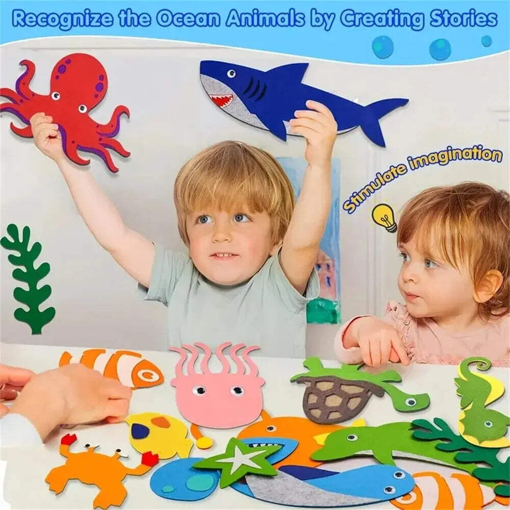 Felt Board Stories Set Montessori Ocean Farm Animal Family Interactive Preschool