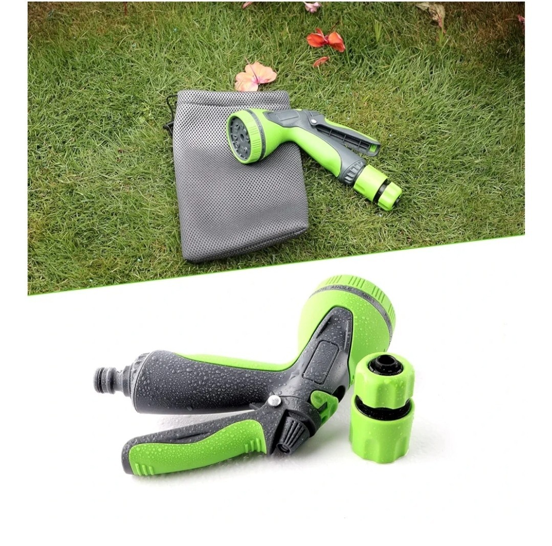 Garden Hose Nozzle Sprayer Heavy Duty, 10 Adjustable Watering Patterns – Green