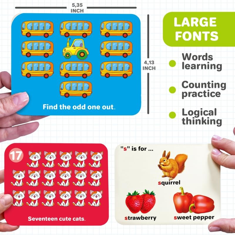 ABC Learning Flash Cards for Toddlers 1-3 Years – 120 Flashcards for Kids 2-4…