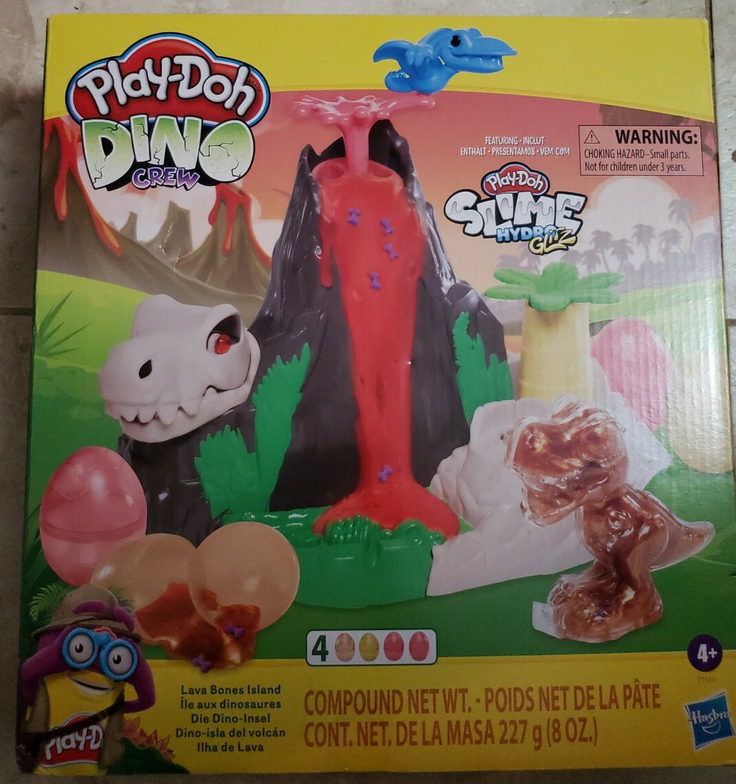 Play-Doh Slime Dino Crew Lava Bones Island Volcano Playset New in Sealed Box
