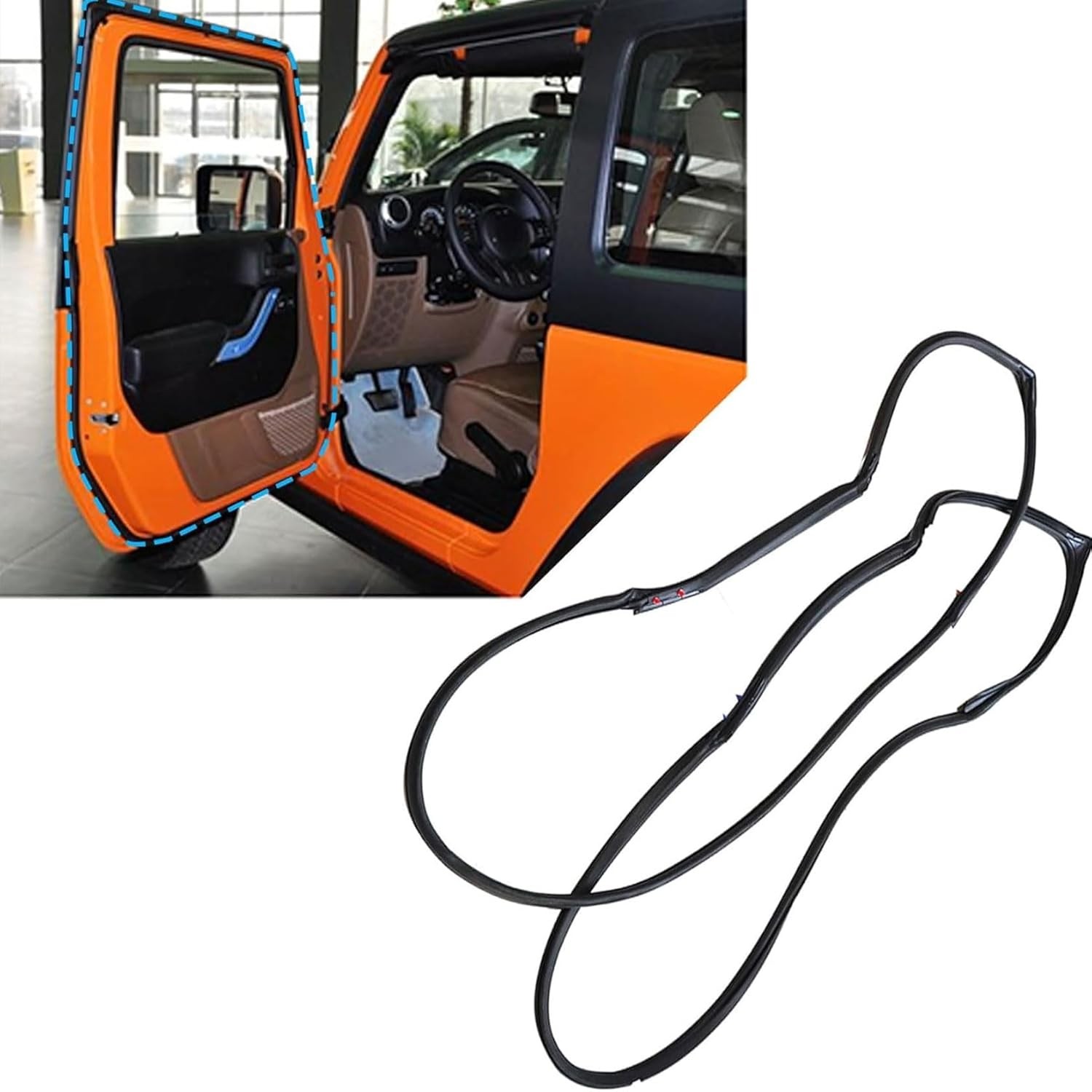 FZJDSD Front Full Door Felt Seal Compatible Jeep Wrangler 2007-2018