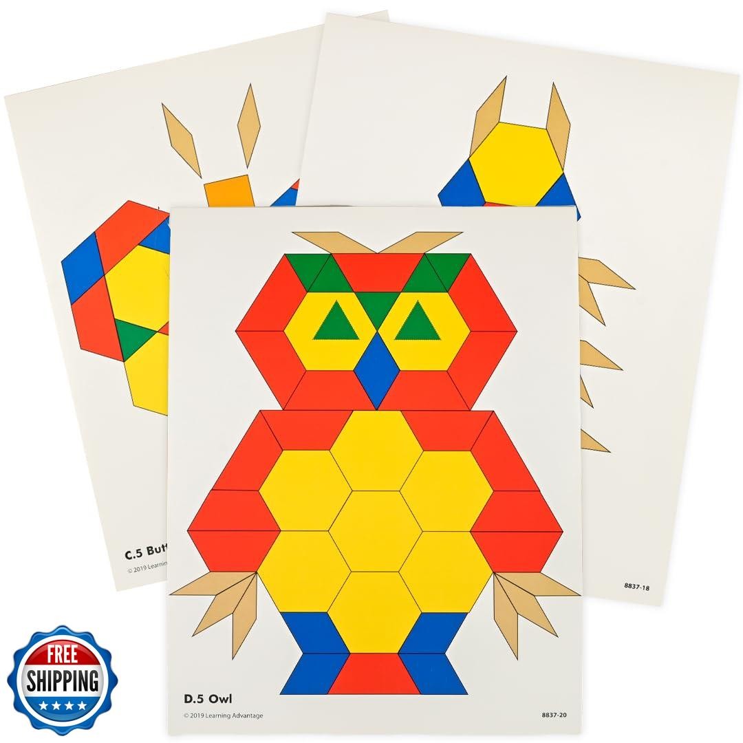 Learning Advantage Pattern Block Activity Cards – In-Home Learning Activity f