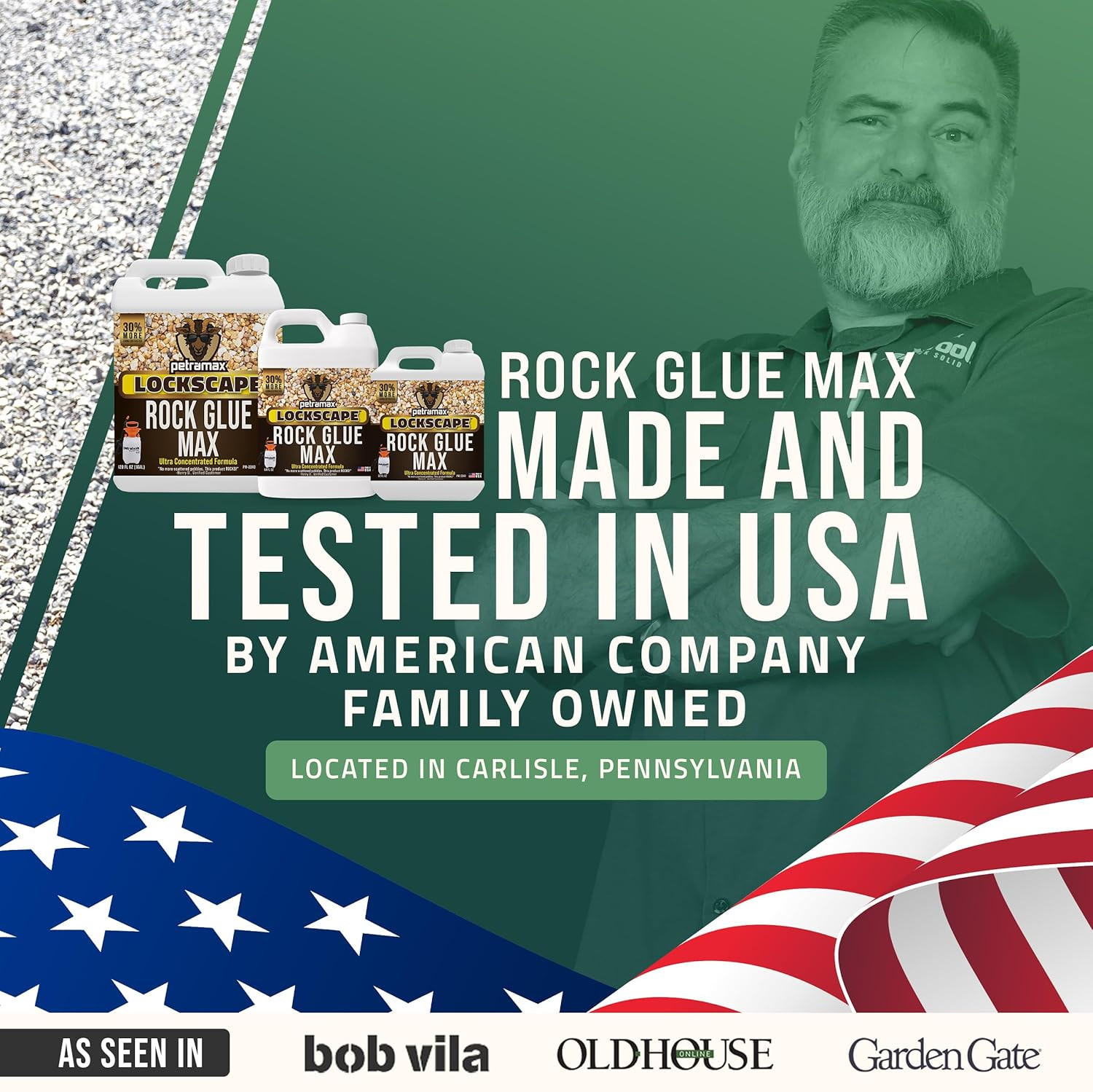 Petra Max Rock Glue for Landscaping, 32 Ounce – Ground Coverage & Pet Safe Mulch