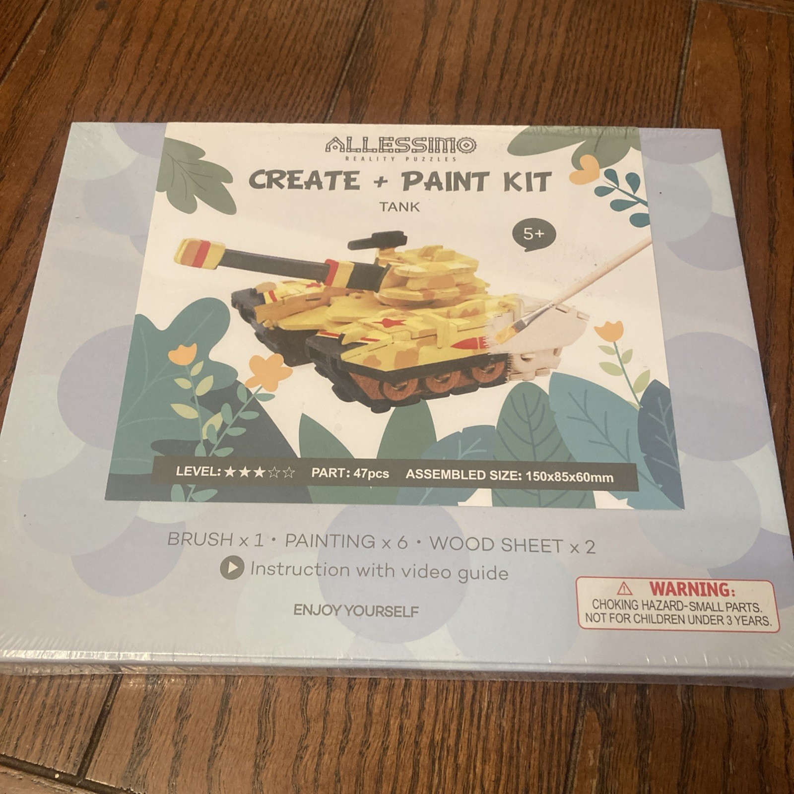 Allessimo Reality 3D Wooden Tank Puzzle Model Paint Kit New & Sealed
