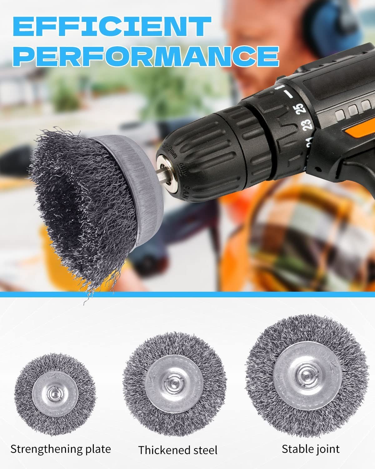 30 Pack Carbon Steel Wire Wheel Brush Cup Brush Wheel Brush Pen Brush Set