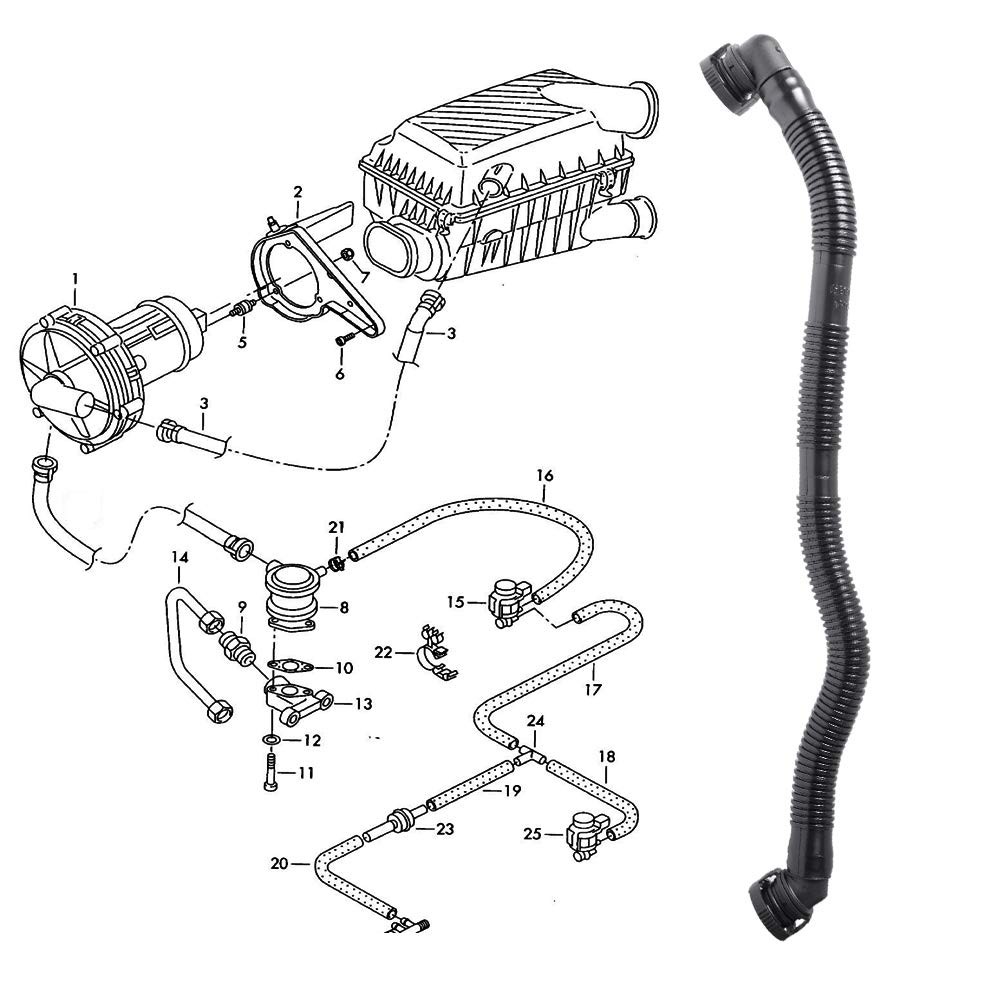 Replace For Secondary Pump Injection Hose 06G131127 with Golf 2.0L Jetta MK4 …