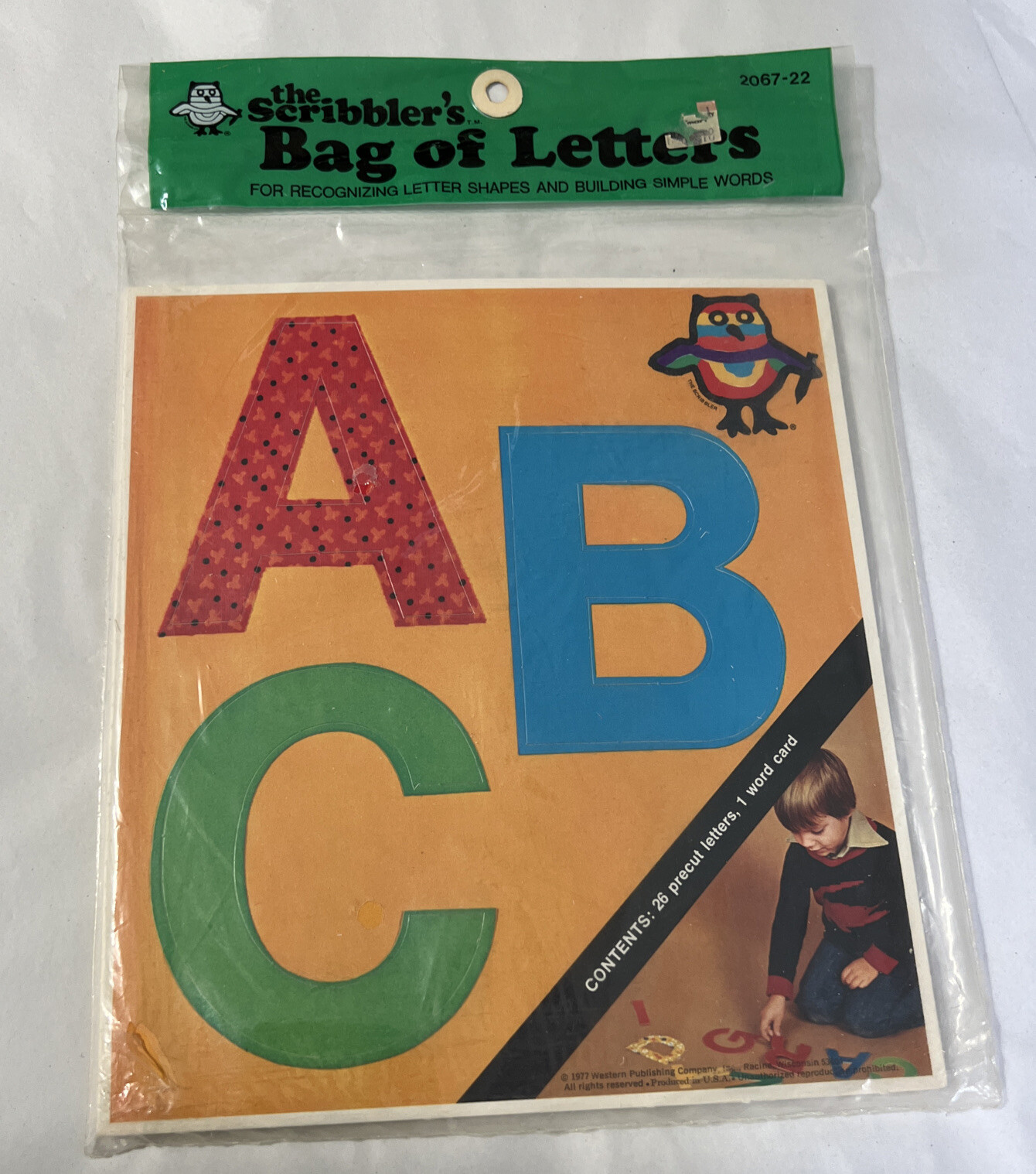 Vintage 1977 Western Publishing Scribblers Bag of Alphabet Letters~NOS