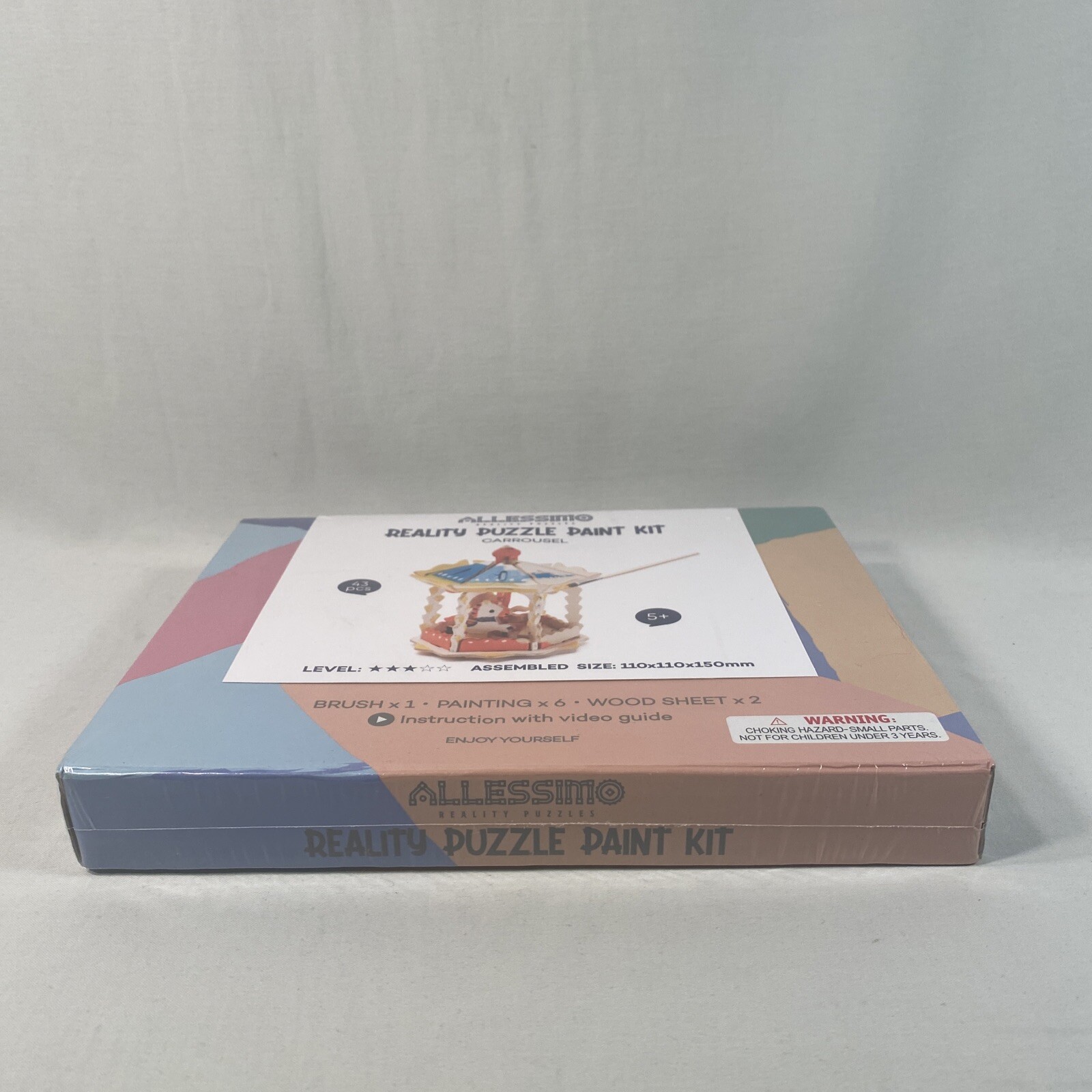 Allessimo 3D Paint Creat Puzzle Carousel – 43pcs Model Paint Kit ARTS NEW