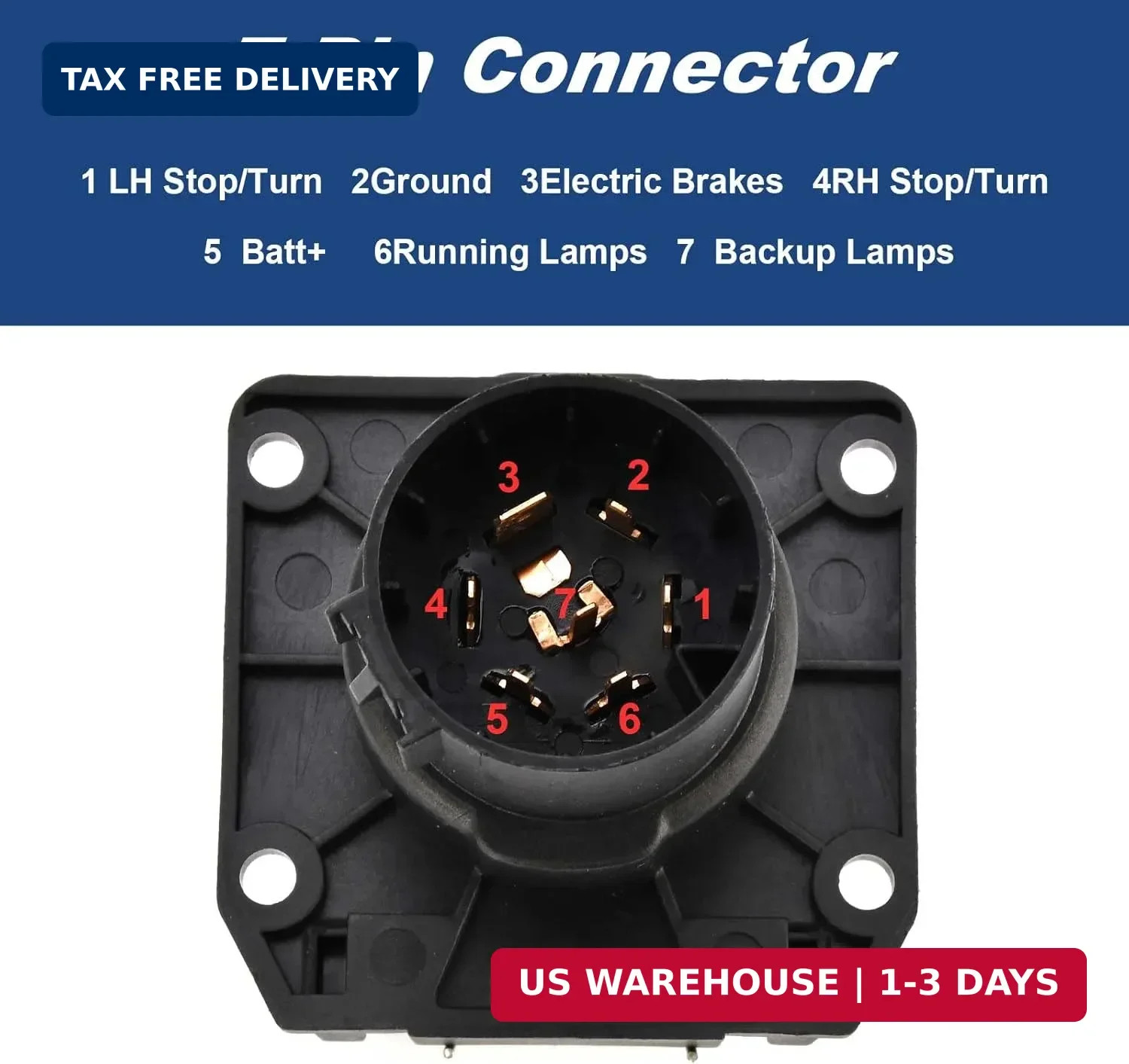 7-Pin Trailer Wiring Plug Harness Compatible Ford F250 F350 F450 F550 Super Duty