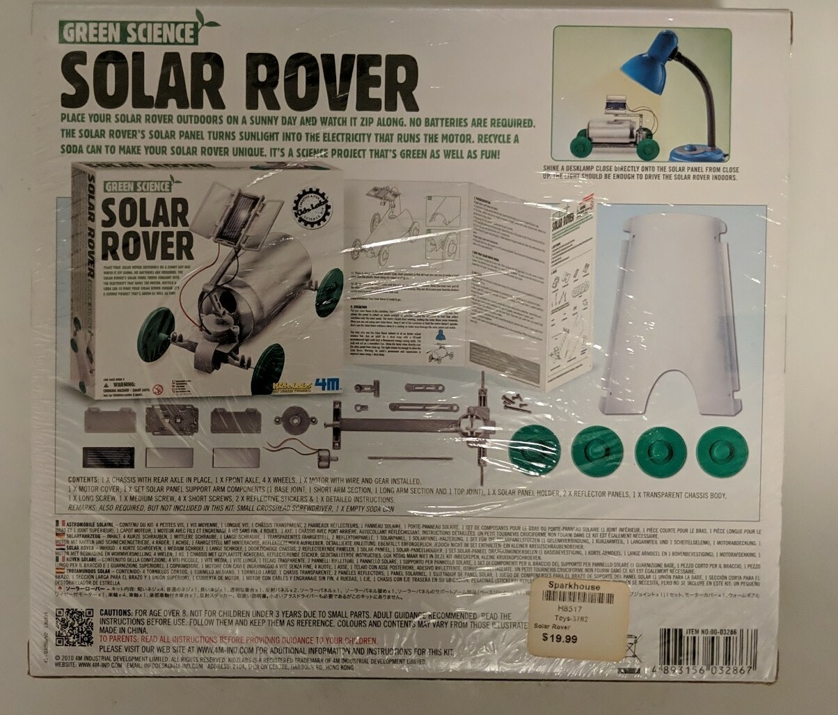 Green Science Solar Rover Kidz Labs Creative and Fun Assembly Kit – New