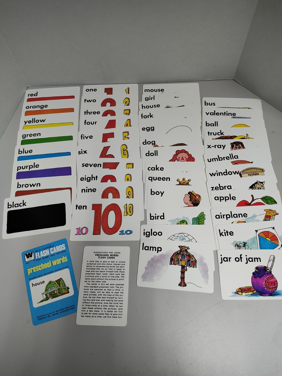 Vintage Whitman Help Yourself Flash Cards – Preschool Words & Phonics