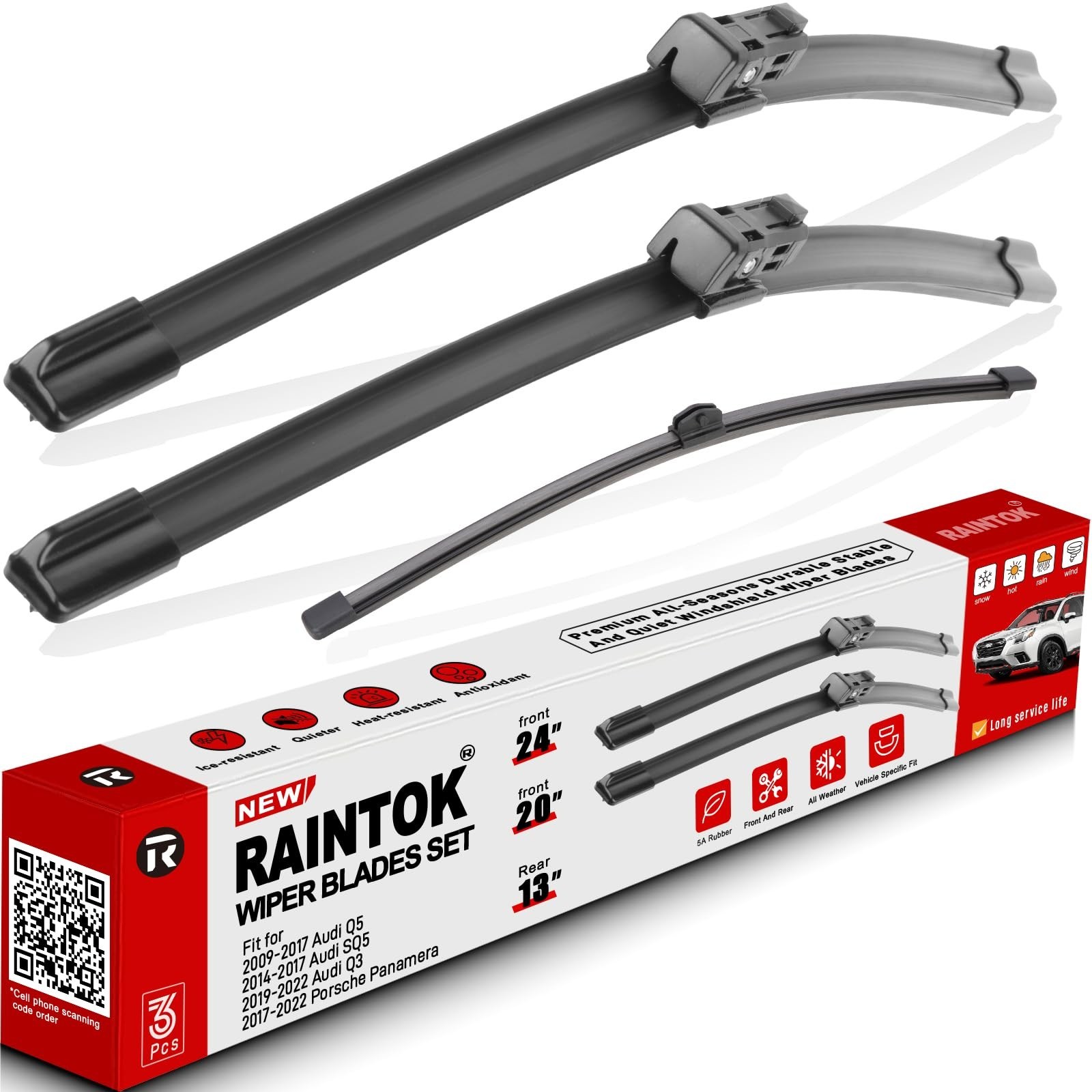 Windshield Wiper Blades Replacement for 2009-2017 Audi Q5 SQ5 & 2019-2022 Aud…