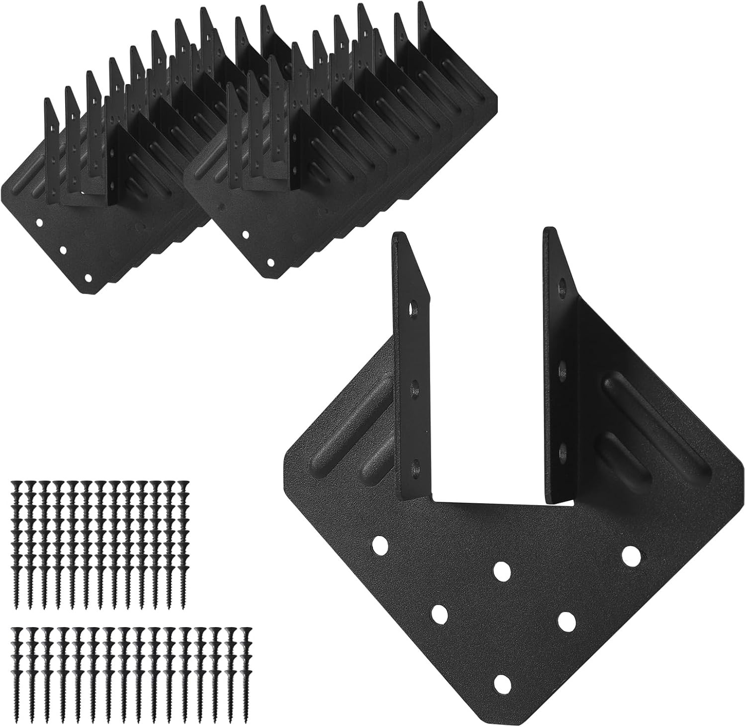 16 Pcs Hurricane Tie,14-Gauge(2Mm) Heavy Duty Joist Hangers,Black Powder Coating