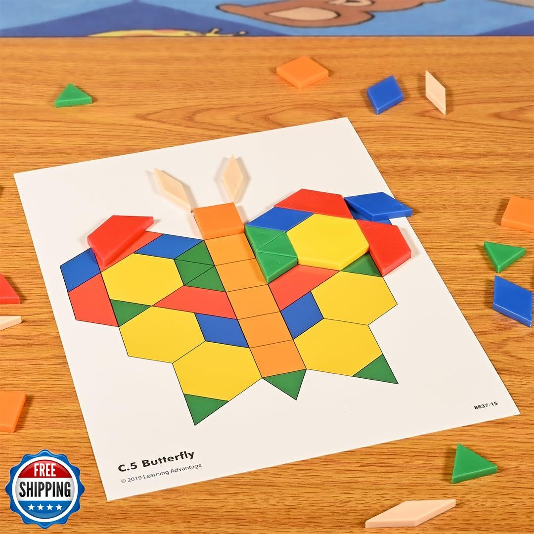 Learning Advantage Pattern Block Activity Cards – In-Home Learning Activity f