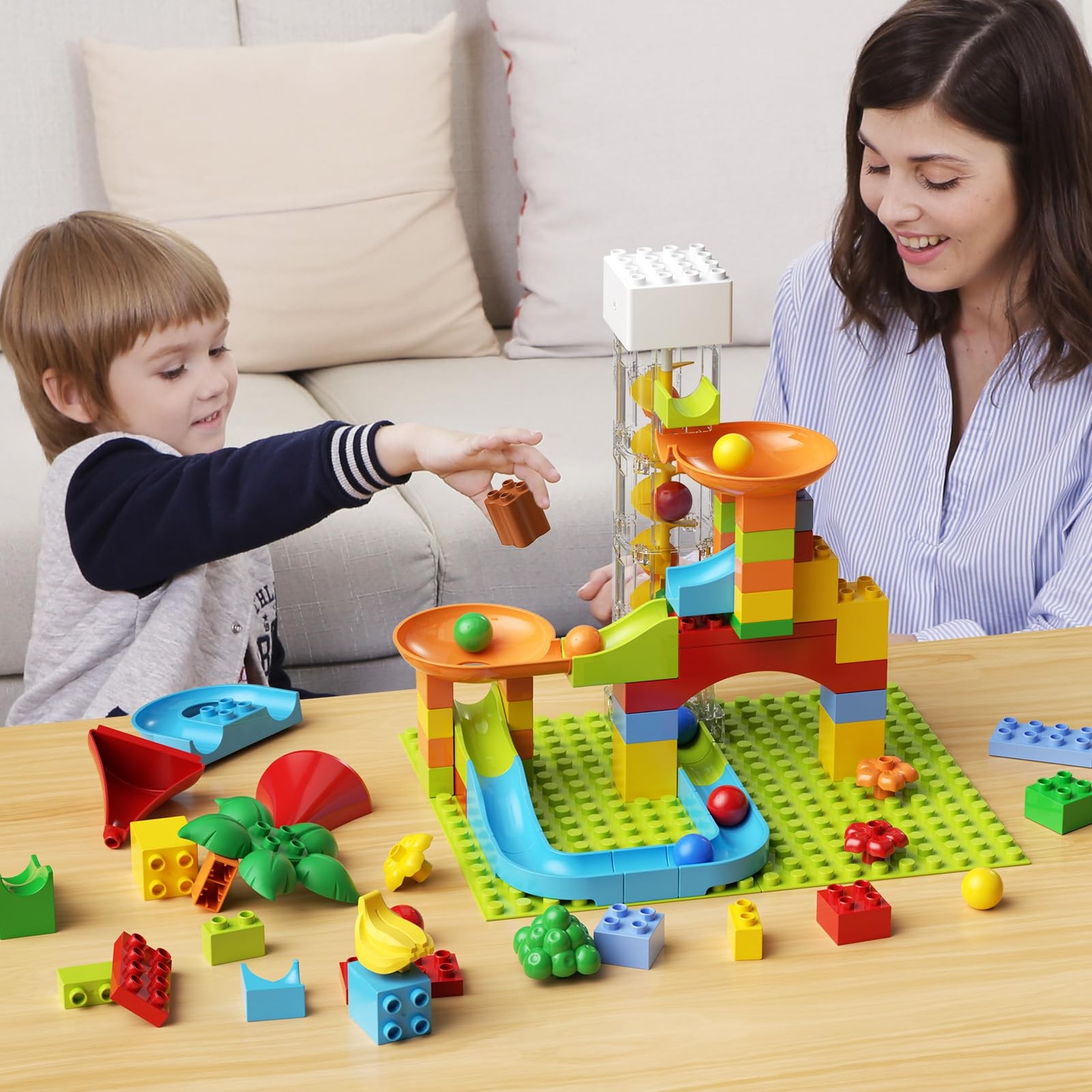 Marble Run Toy Motorized Elevator Maze Kit 25.4 cm x 32 x 38