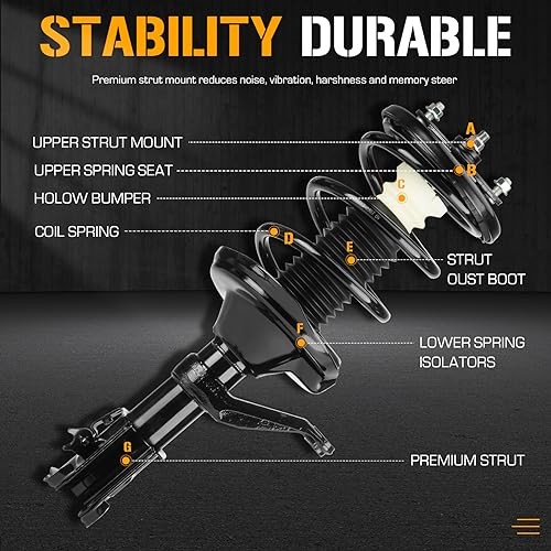 Front Complete Strut Shock Absorber w/Coil Spring Fit for Honda CR-V CRV 2.4L