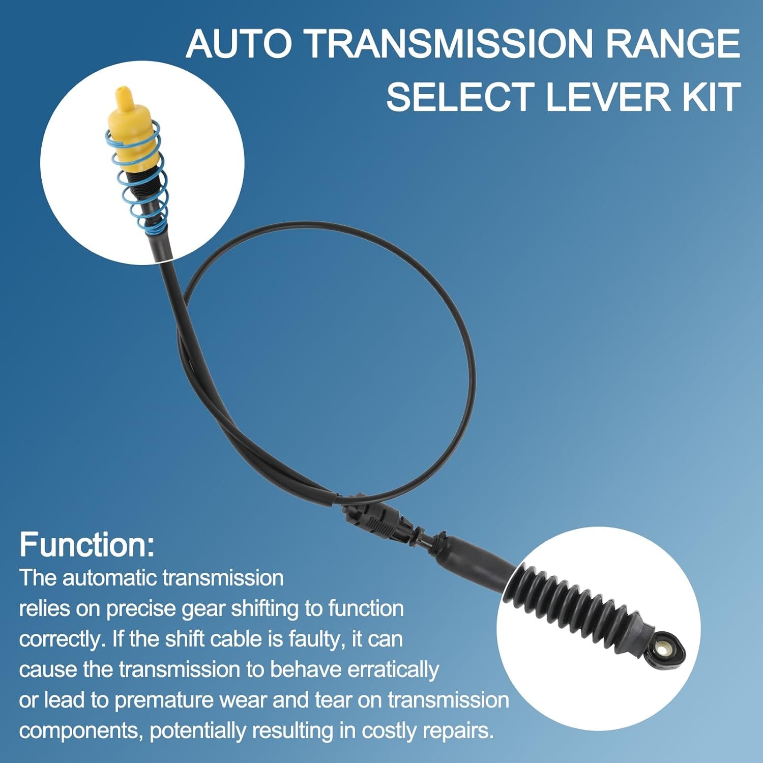 Automatic Transmission Range Select Lever Kit with Both Cables Compatible with
